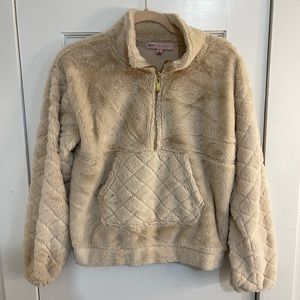 Cozy Faux-Fur Quarter-Zip Long-Sleeve jacket
